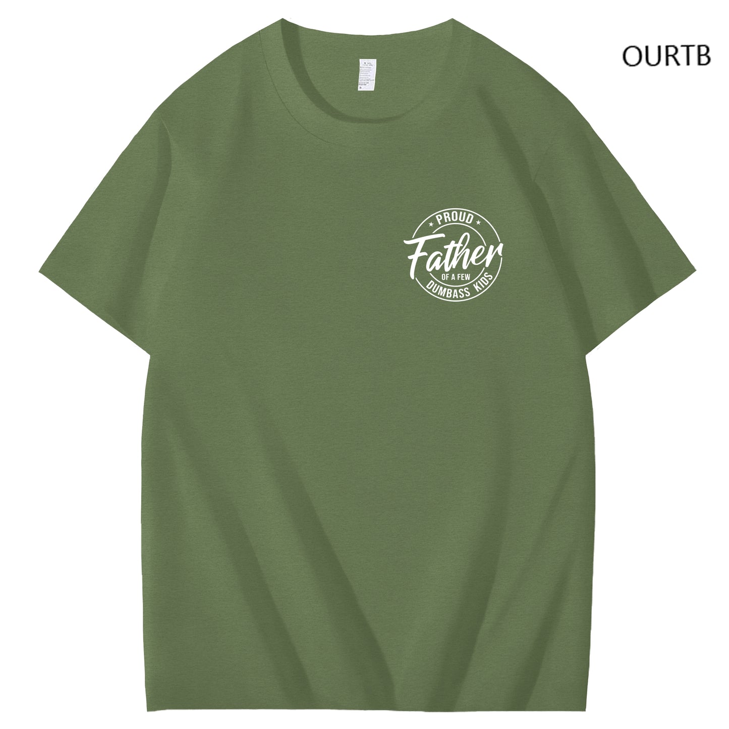 Proud Father Of A Few Dumbass Kids Funny Art Pattern Print T-Shirt