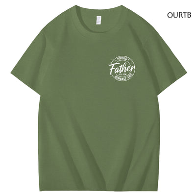 Proud Father Of A Few Dumbass Kids Funny Art Pattern Print T-Shirt
