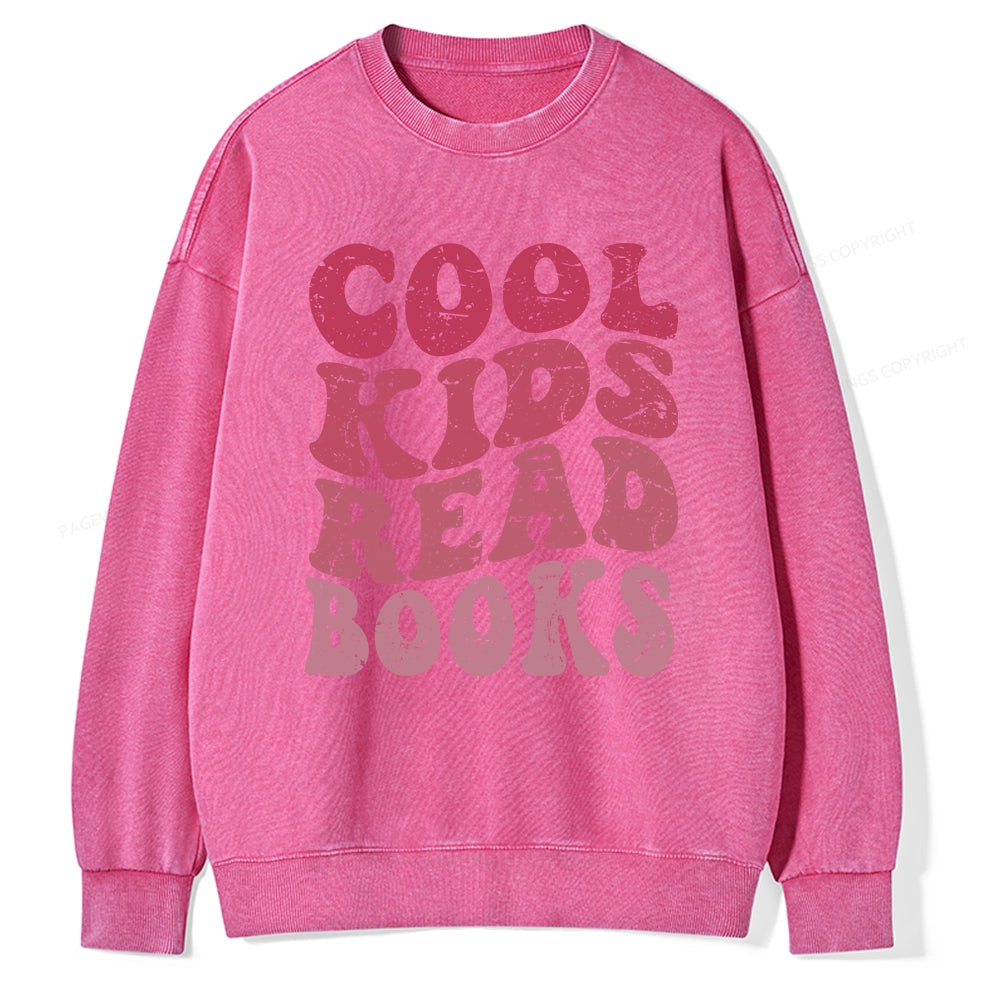 Pagewing Library Reader Book Nerd Unisex Washed Sweatshirt