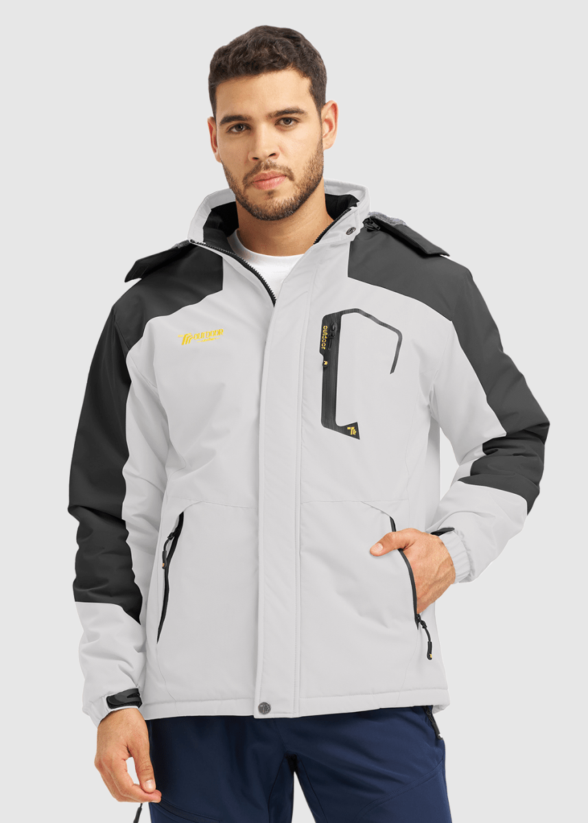 Men's Water Resistant Skiing Windbreaker Hooded Jacket