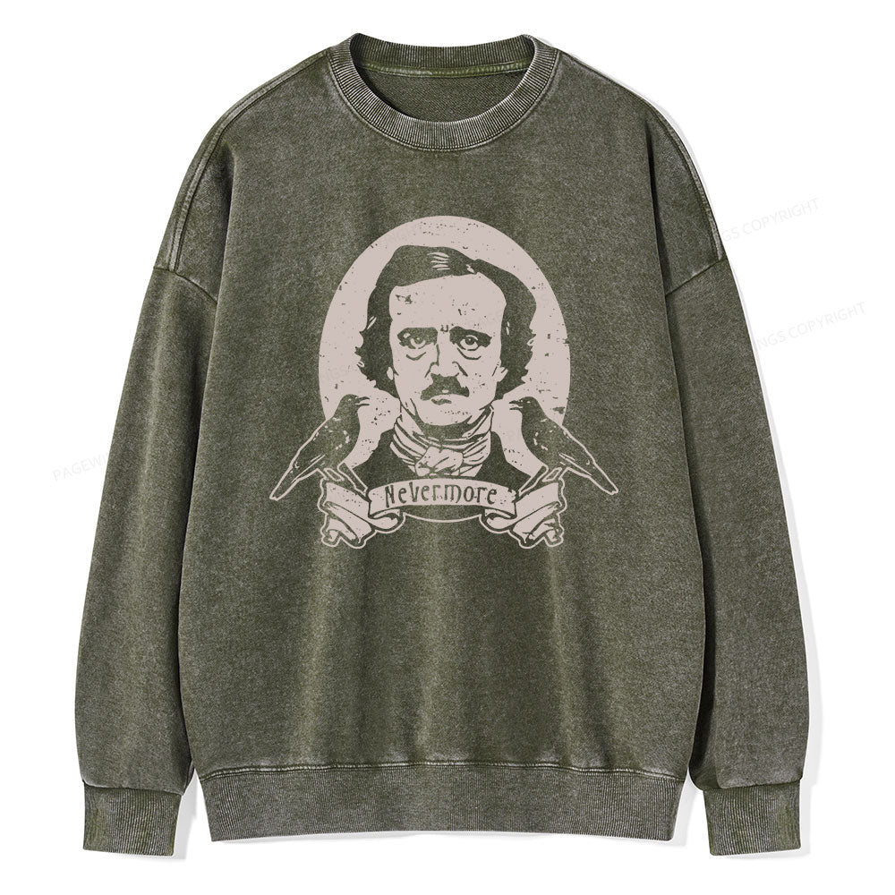 Pagewing Literary Vintage Stephen Allen King HP Lovecraft Book Unisex Washed Sweatshirt