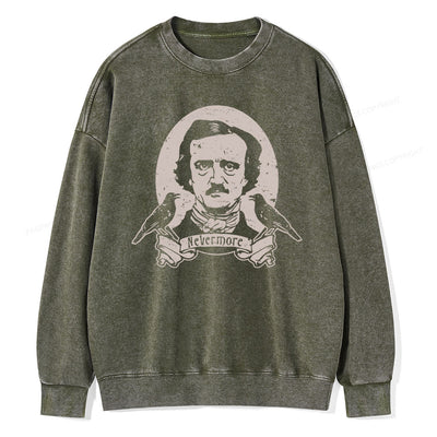 Pagewing Literary Vintage Stephen Allen King HP Lovecraft Book Unisex Washed Sweatshirt