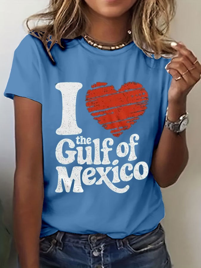 Women's Gulf Of The Mexico Print Casual T-Shirt