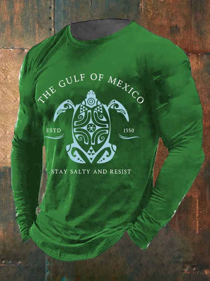 Men's Gulf Of Mexico Print Long Sleeve Top