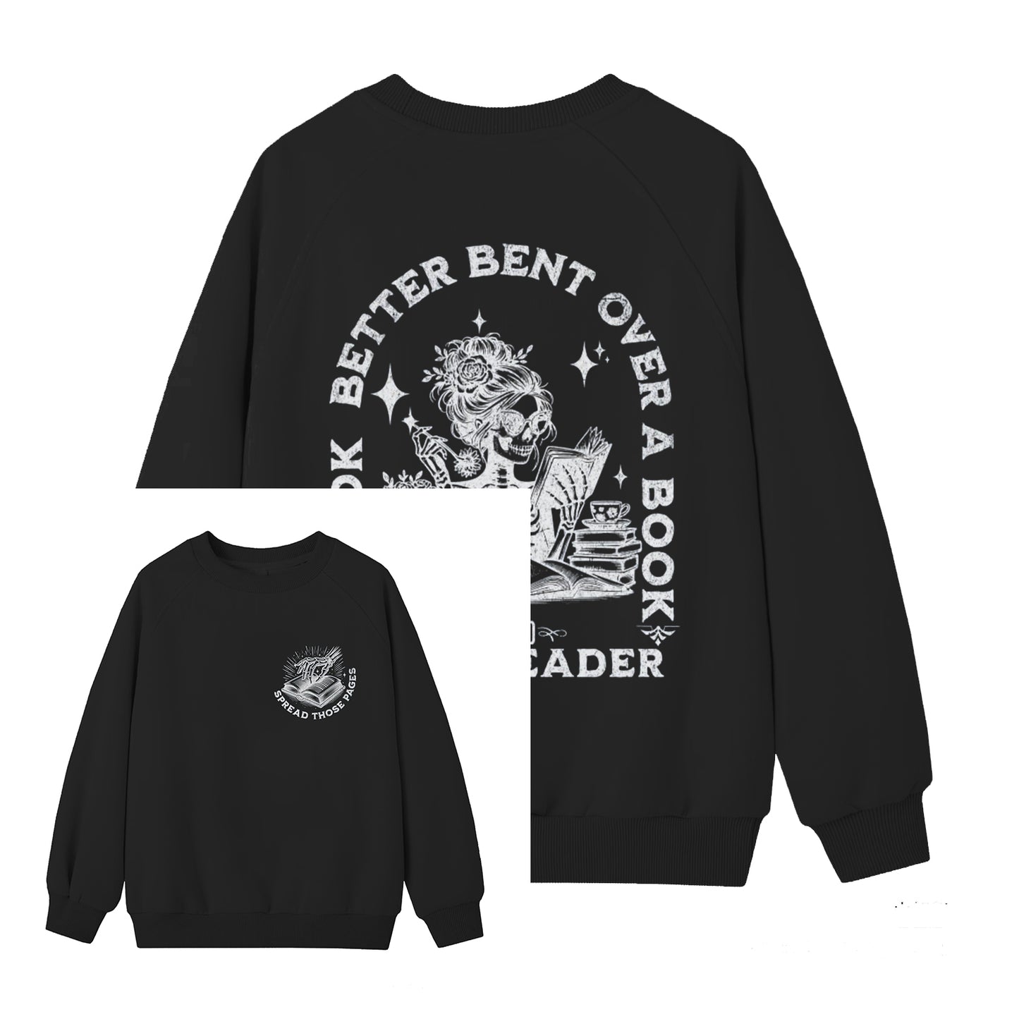 Women's Better Bent Over A Book Smut Reader Art Pattern Print Sweatshirt