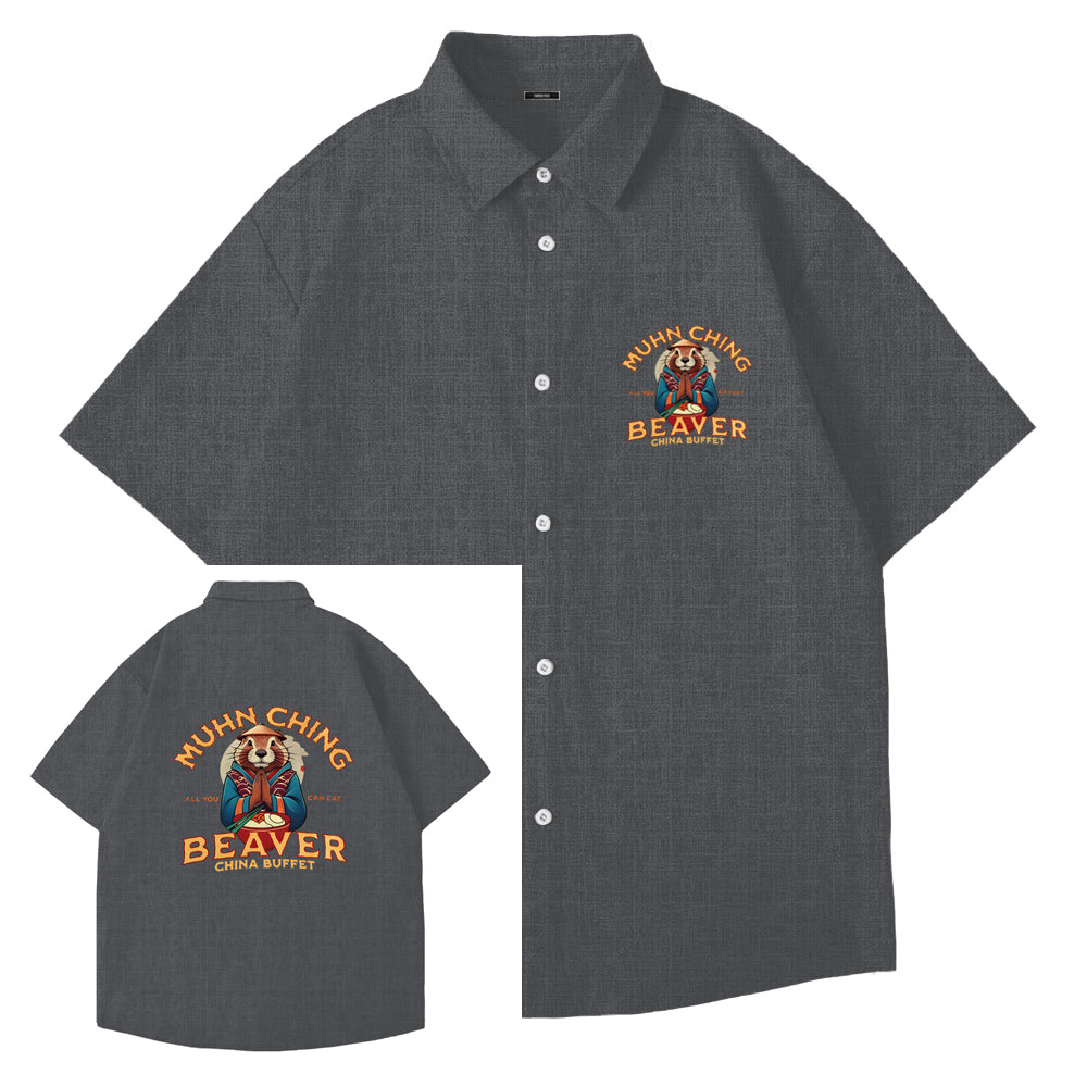 Muhn Ching All You Can Eat Beaver China Buffet Art Print Shirt
