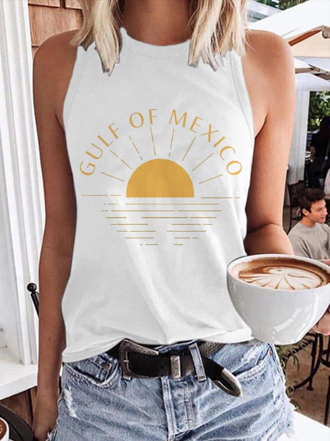 Women's Gulf Of Mexico Print Transfer Casual Vest