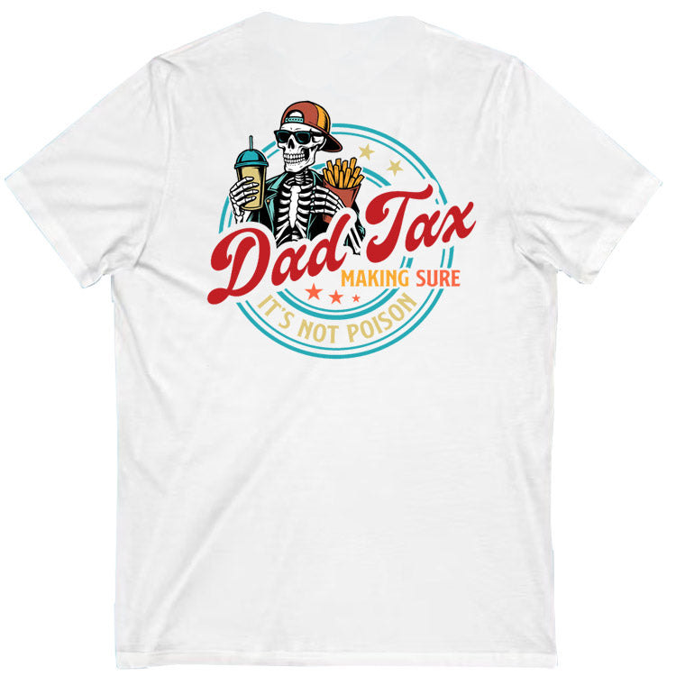 Dad Tax Pattern Print 100%Cotton V Neck T-Shirt