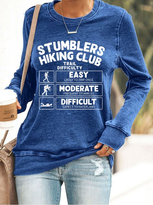 Women's Trail Difficulty Hiking Print Sweatshirt