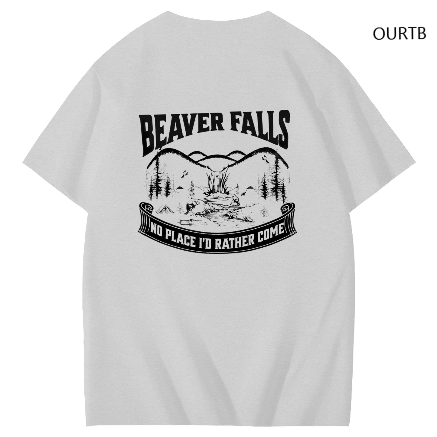 Beaver Falls No Place I'd Rather Come Funny Adoult Art Pattern Print T-Shirt