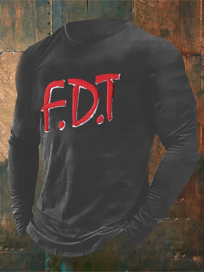 Men'S Retro FDT Print T-Shirt