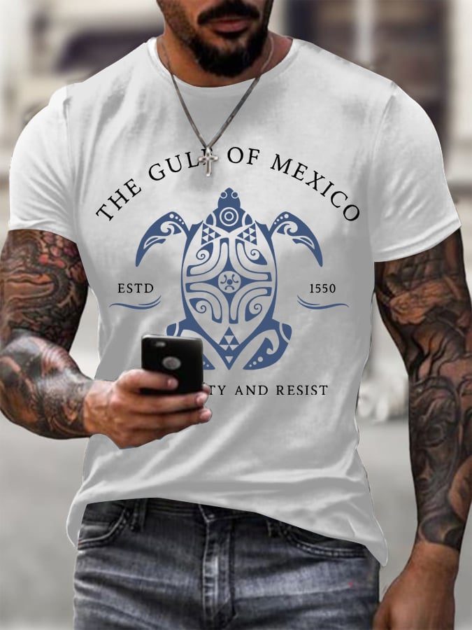 Men's Gulf Of Mexico Printed Round Neck T-Shirt