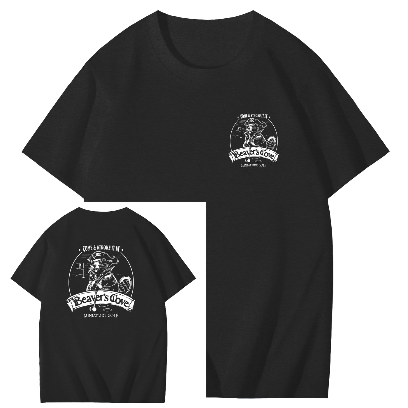 Come Stroke It In Beaver's Cove Funny Adoult Art Pattern Print T-Shirt