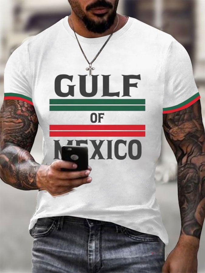 Men's Gulf Of Mexico Print Casual T-shirt