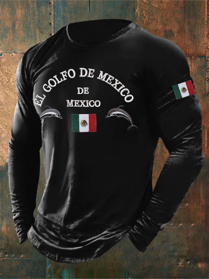 Men'S Retro Gulf of Mexico Print T-Shirt