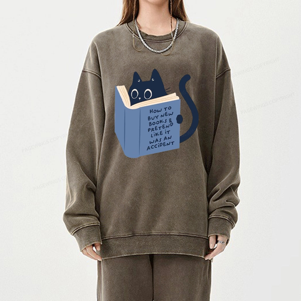How To Buy New Books Unisex Washed Sweatshirt