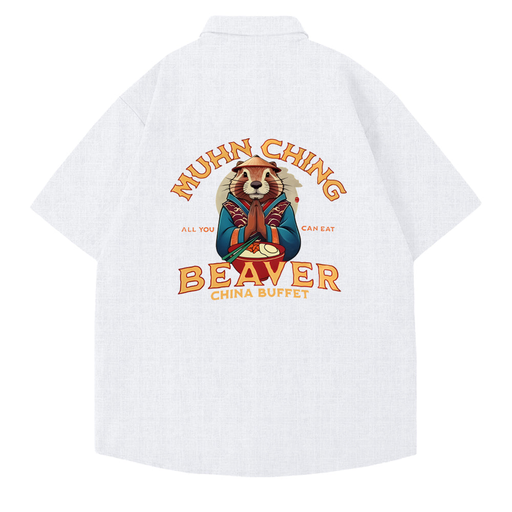 Muhn Ching All You Can Eat Beaver China Buffet Art Print Shirt