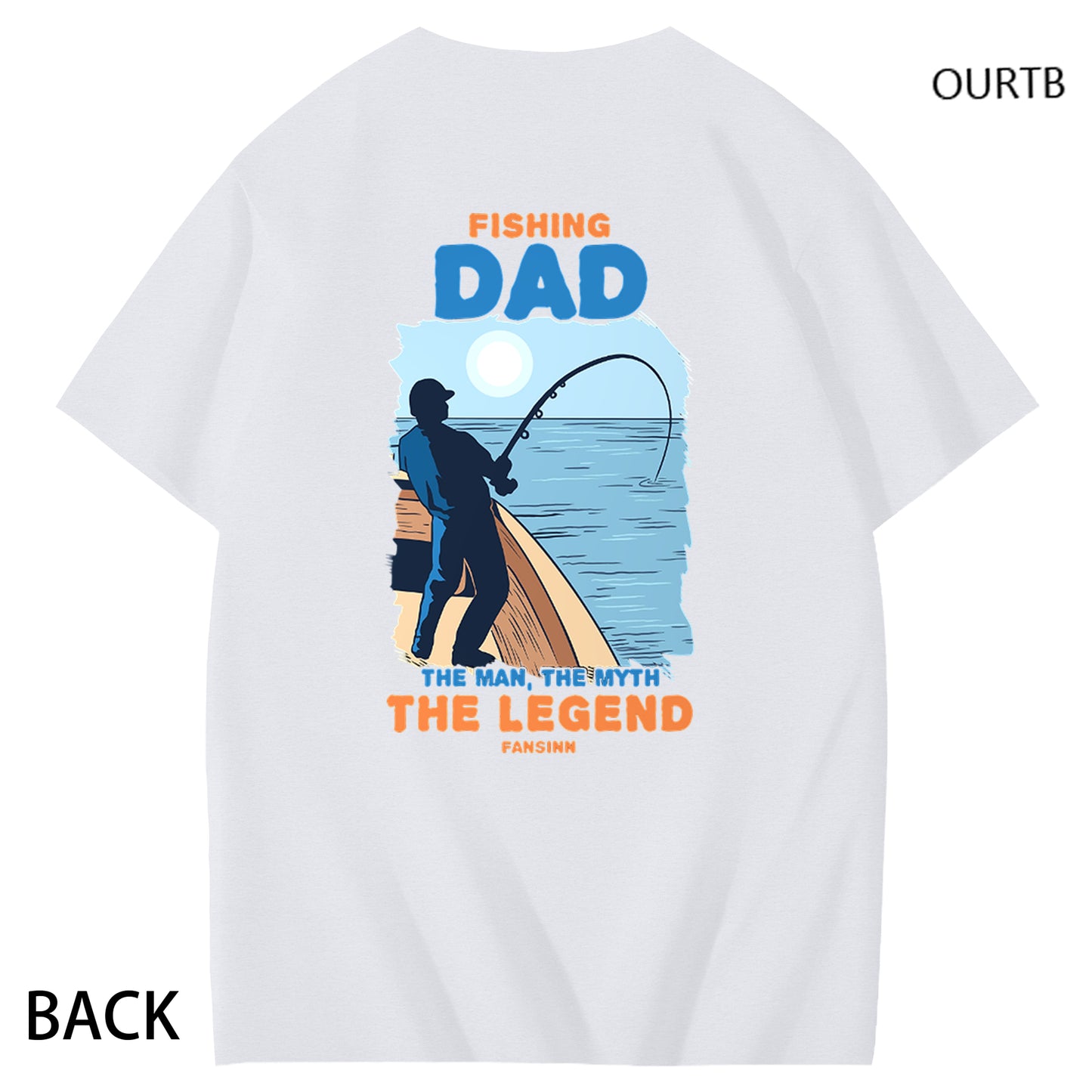 Fishing Dad The Man The Myth The Legend Fansinn Funny Adult Couple Art Pattern Print T-Shirt