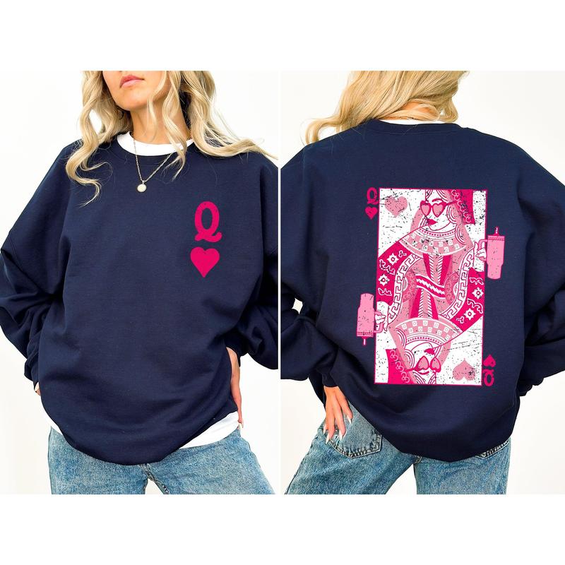 Queen of Hearts, Cards, Games, Valentine's Day Sweatshirt
