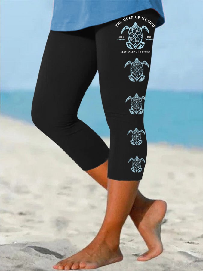 Women's Gulf Of Mexico Print Casual Leggings