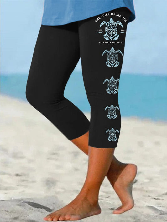 Women's Gulf Of Mexico Print Casual Leggings