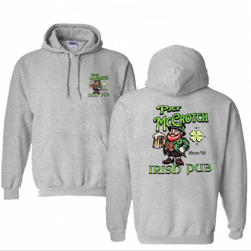 St. Patrick's Day Pub Pattern Printed Classics Hooded Sweatshirt