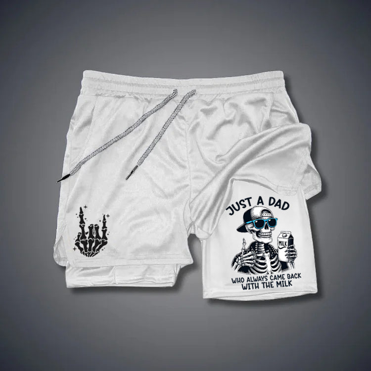 Just A Dad Who Always Came Back With The Milk Print Shorts Pants