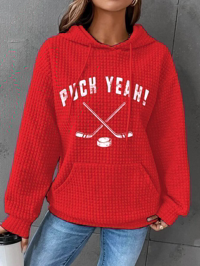 Women's Puck Yeah Print Casual Sweatshirt