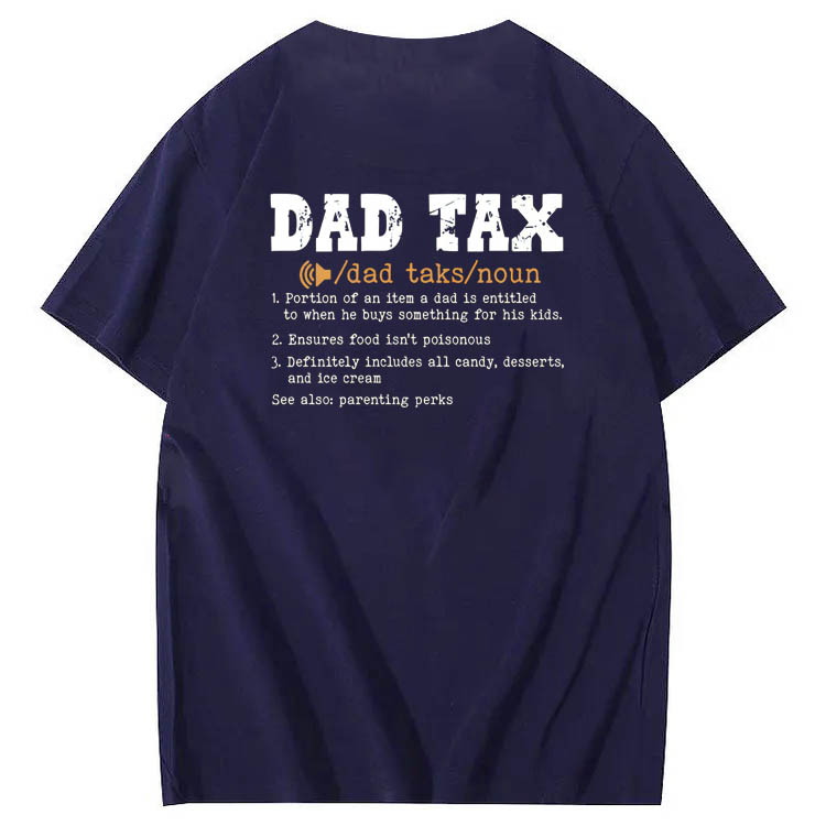 Dad Tax Parse Pattern Print 100%Cotton T-Shirt