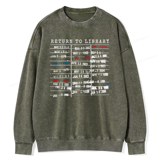 Pagewing Return To Library Unisex Washed Sweatshirt