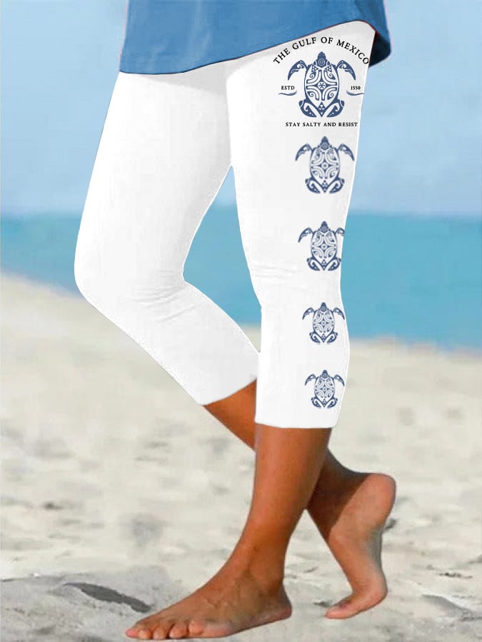 Women's Gulf Of Mexico Print Casual Leggings