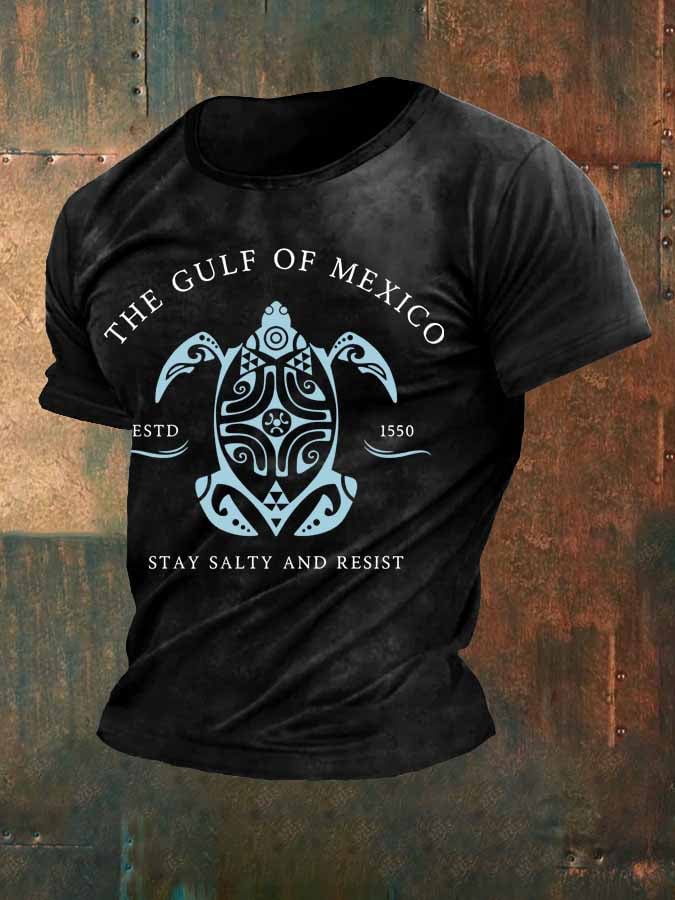 Men's Gulf Of Mexico Printed Round Neck T-Shirt
