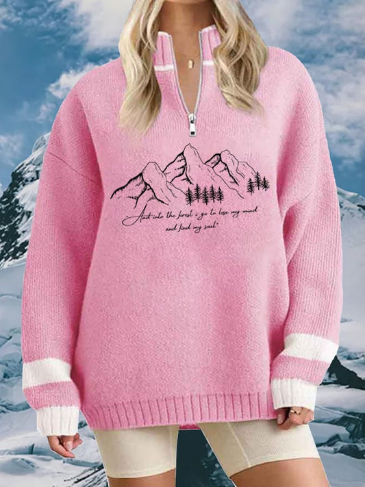 Women's John Muir Quote And Into The Forest I Go, Hiking Hooded Print Sweatshirt