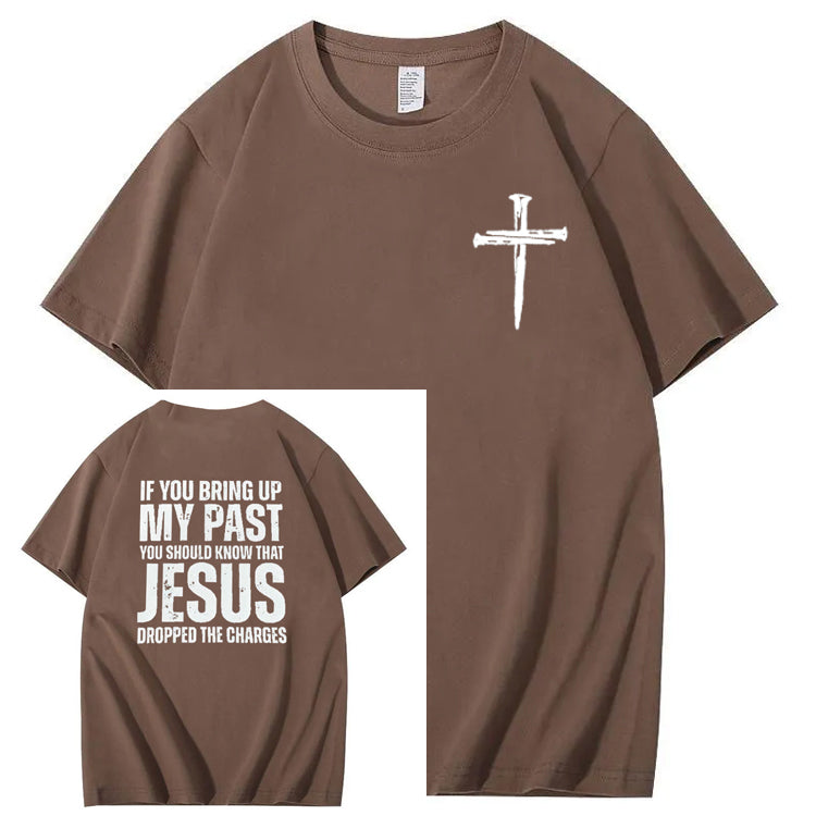 Bring Up My Past Jesus Pattern Print Crew Neck T-Shirt