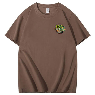 Mccuckin Cider Print Pattern Crew Neck T-Shirt
