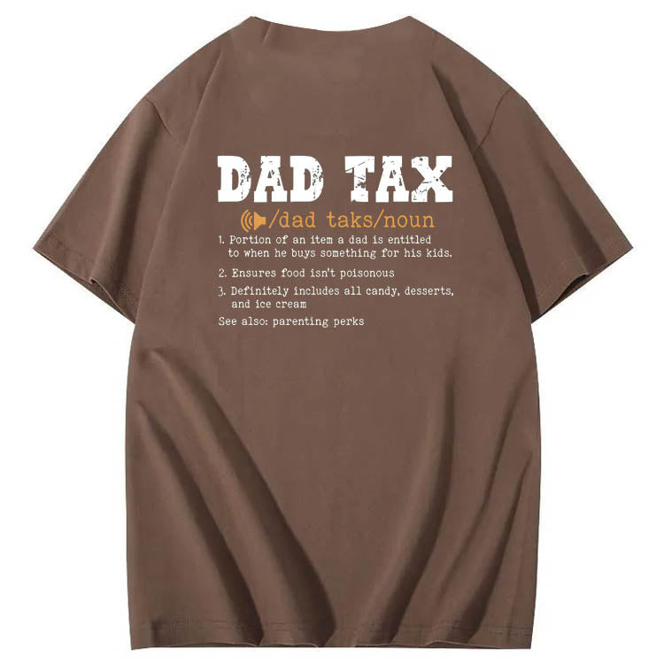 Dad Tax Parse Pattern Print 100%Cotton T-Shirt
