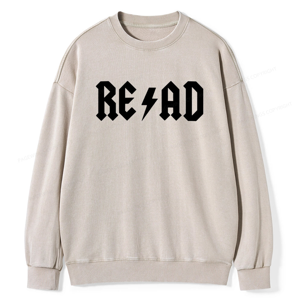 Read Back In The Library "rock And Roll" Unisex Washed Sweatshirt