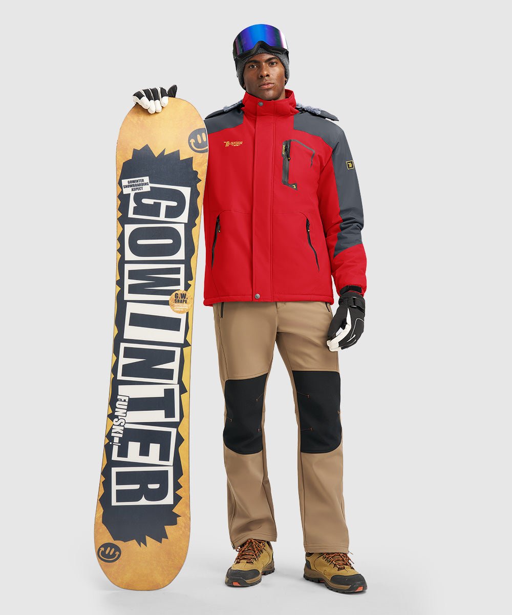 Men's Water Resistant Skiing Windbreaker Hooded Jacket
