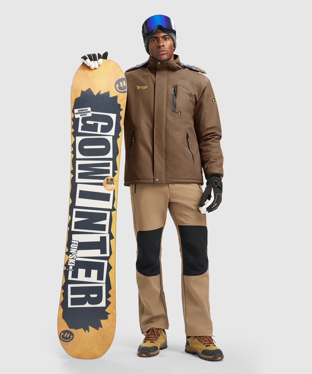 Men's Water Resistant Skiing Windbreaker Hooded Jacket