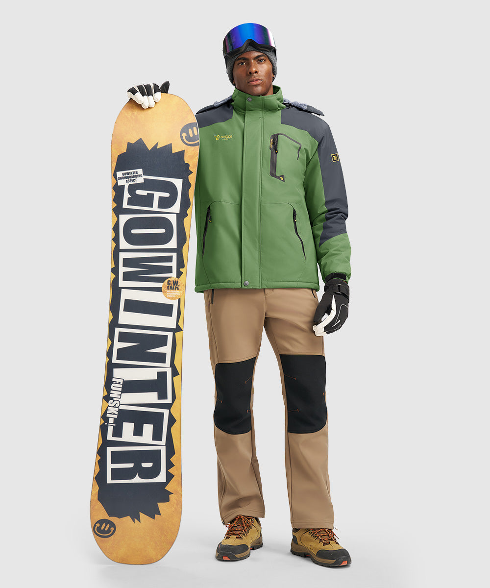 Men's Water Resistant Skiing Windbreaker Hooded Jacket