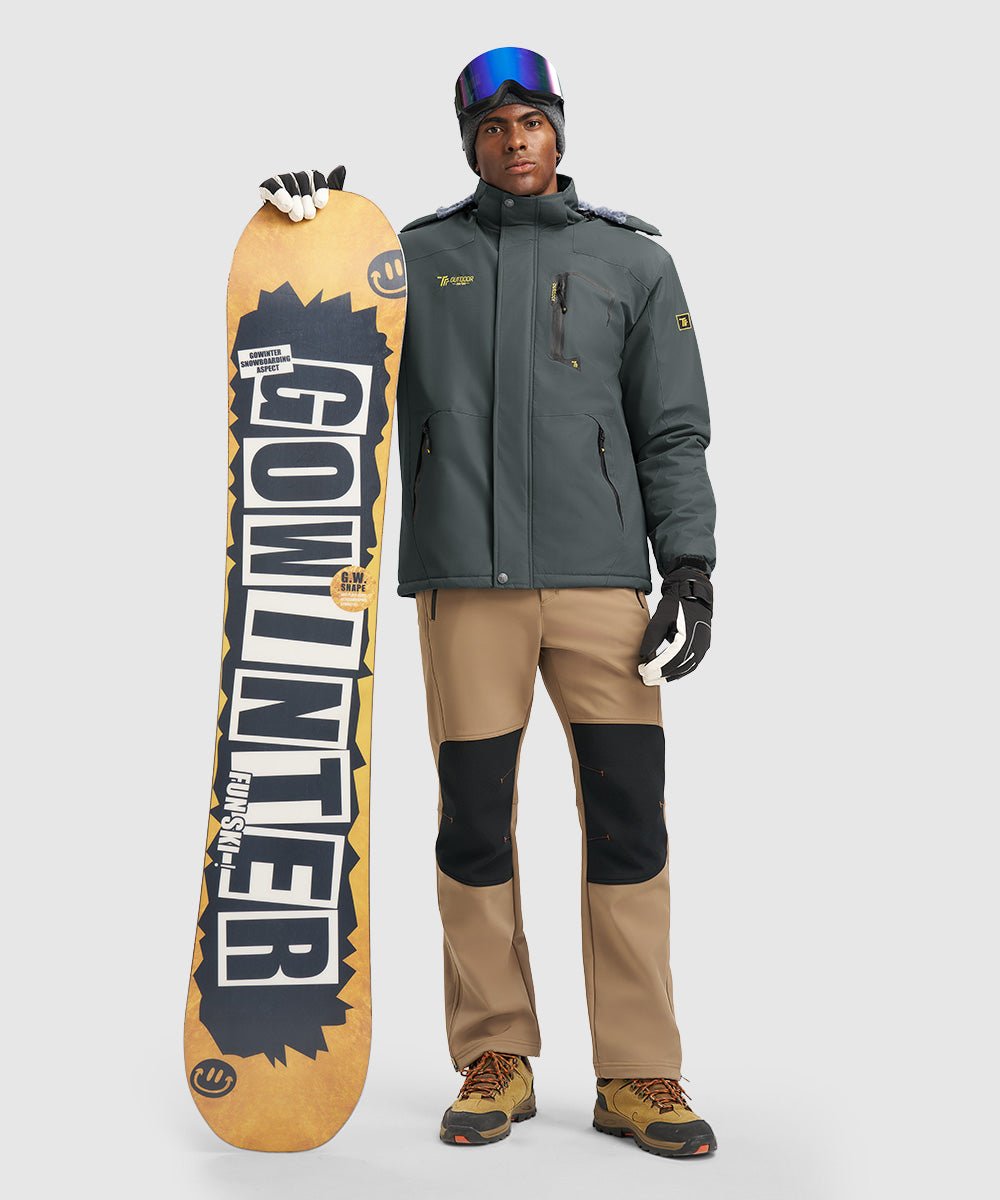 Men's Water Resistant Skiing Windbreaker Hooded Jacket