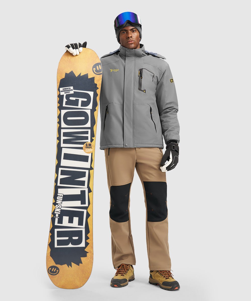 Men's Water Resistant Skiing Windbreaker Hooded Jacket