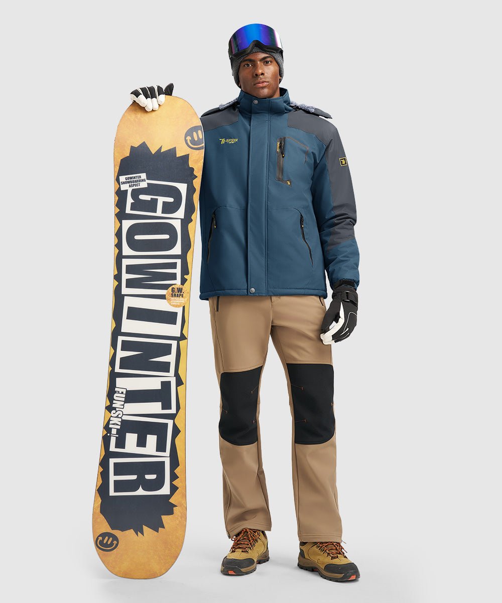 Men's Water Resistant Skiing Windbreaker Hooded Jacket