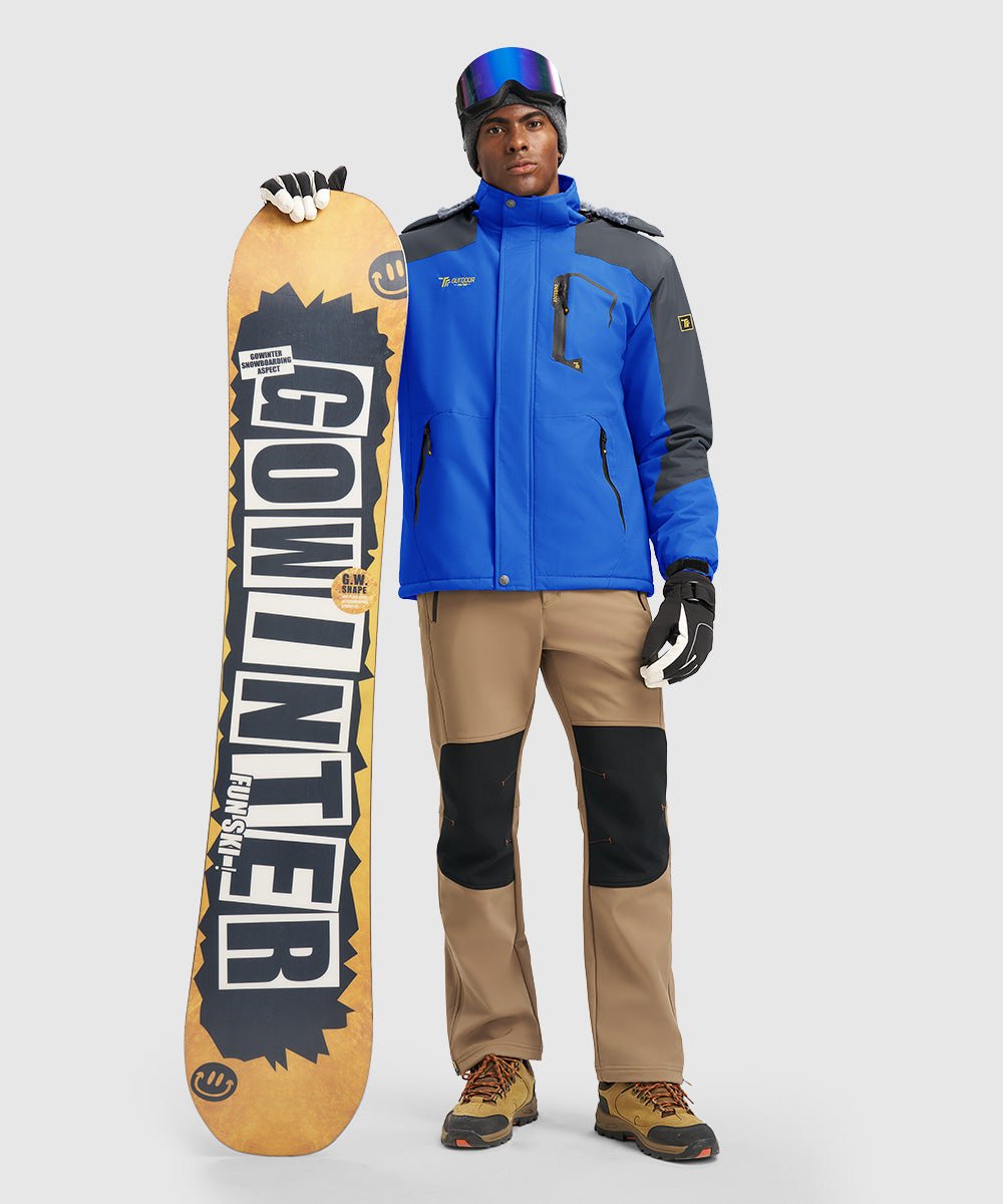 Men's Water Resistant Skiing Windbreaker Hooded Jacket