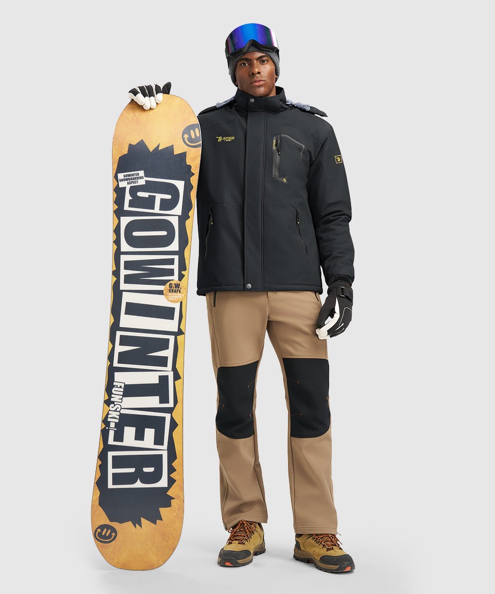 Men's Water Resistant Skiing Windbreaker Hooded Jacket