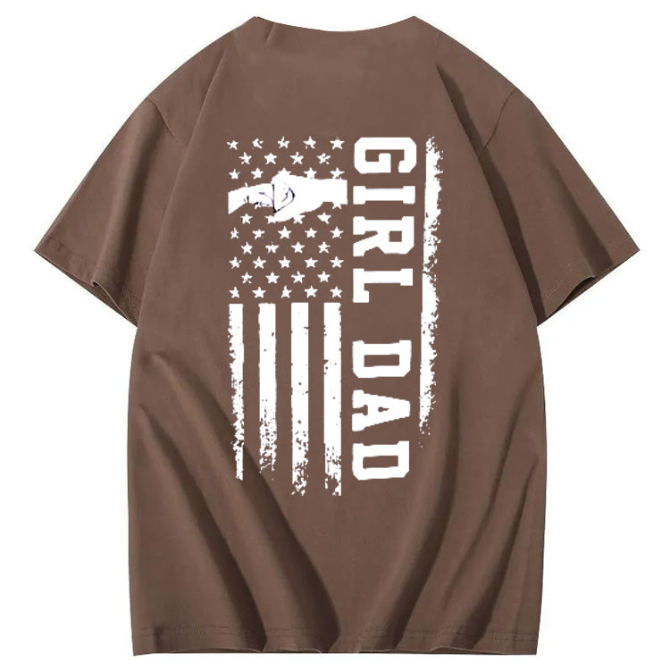Girl Dad Pattern Print 100%Cotton T-Shirt