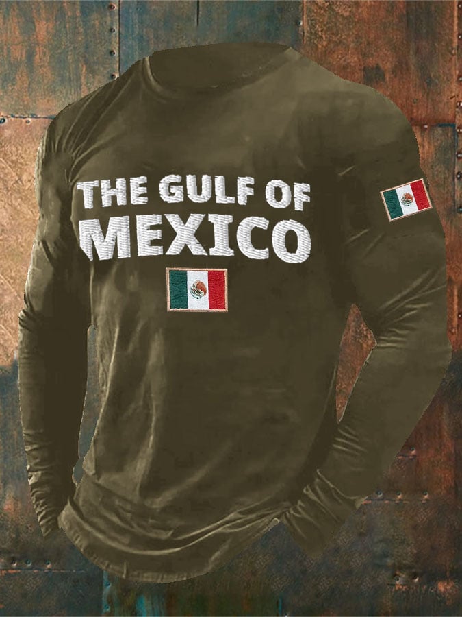 Men'S Retro Gulf of Mexico Print T-Shirt