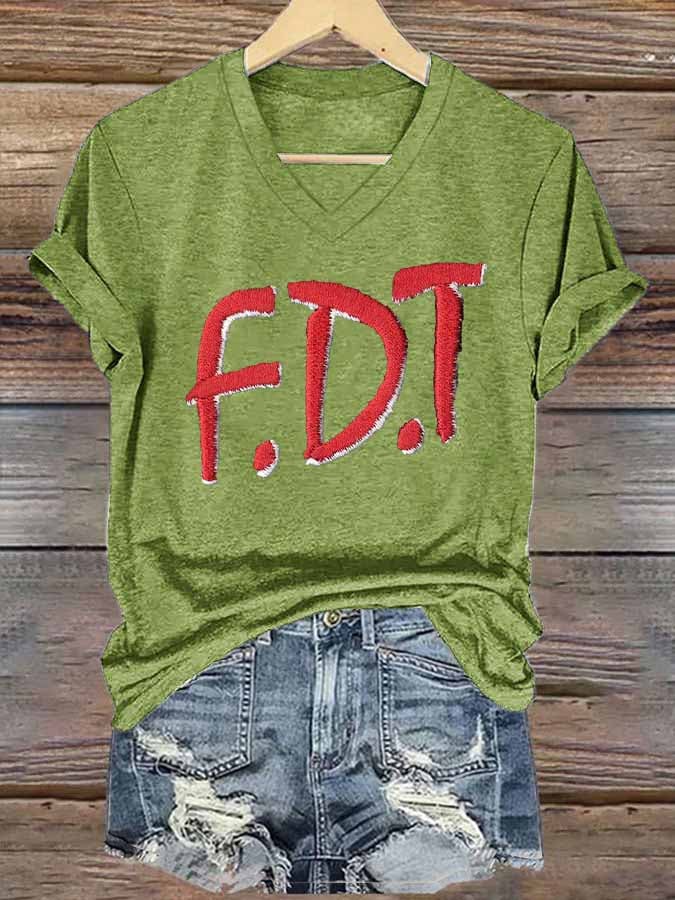 Women's Retro FDT Print T-Shirt