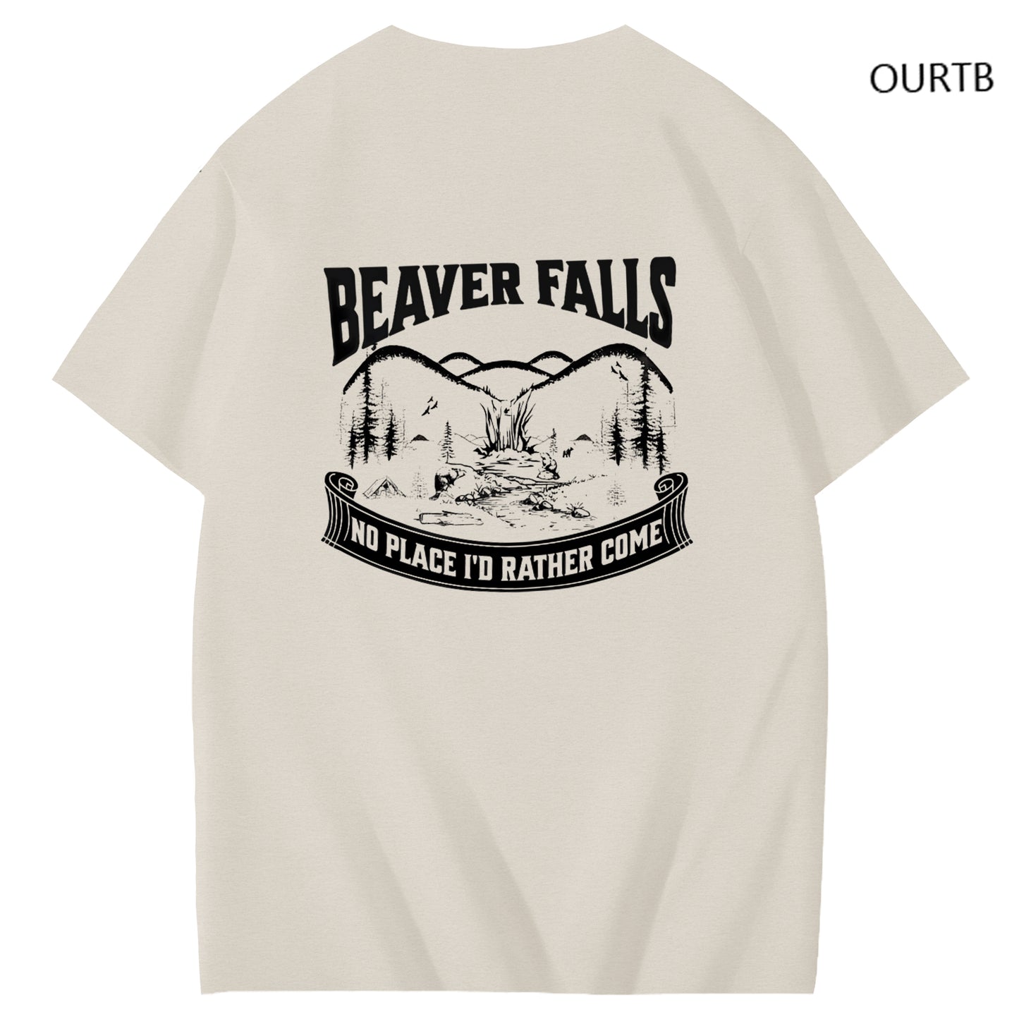 Beaver Falls No Place I'd Rather Come Funny Adoult Art Pattern Print T-Shirt