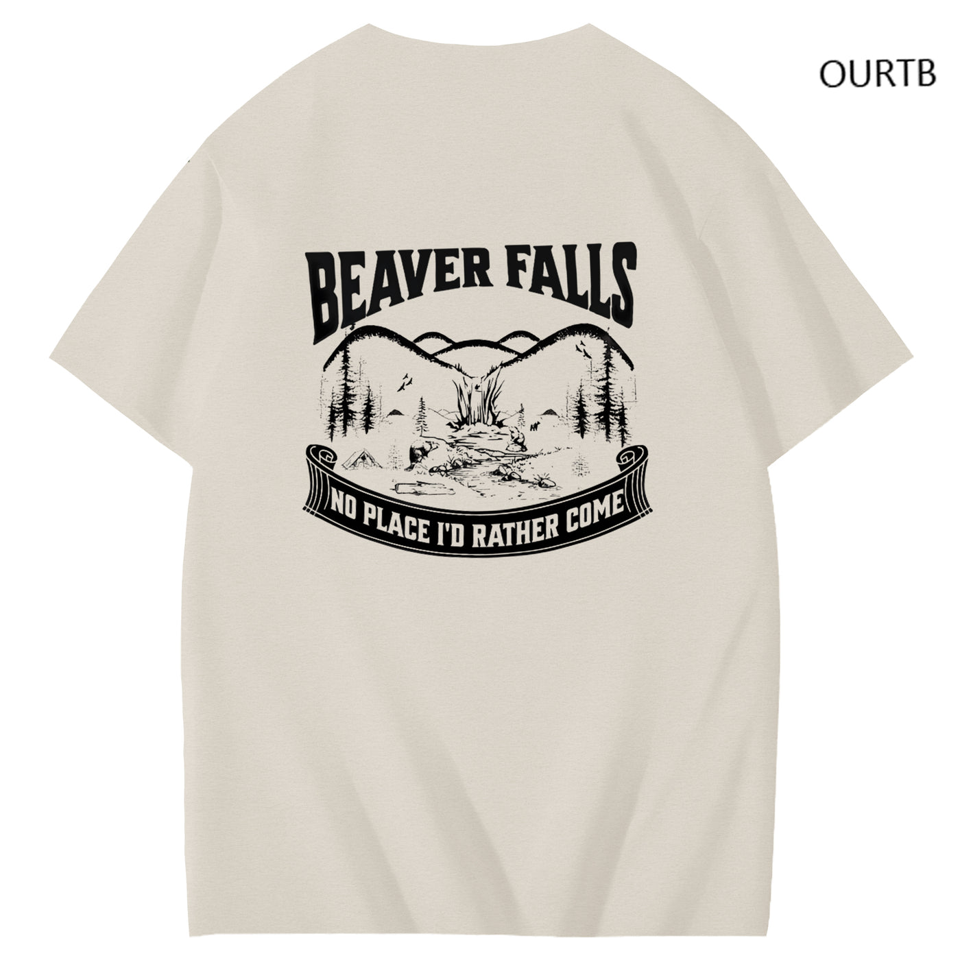 Beaver Falls No Place I'd Rather Come Funny Adoult Art Pattern Print T-Shirt